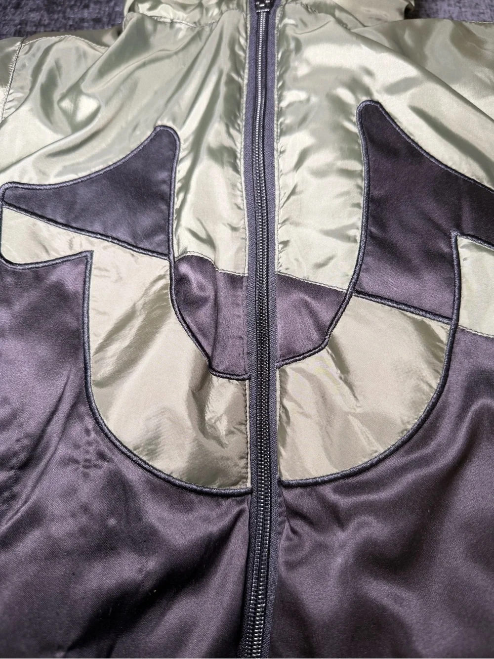 True Religion Boys Colorblock Satin Hooded Jacket Coat - Size 4